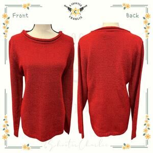 NWOT Vintage Bobbie Brooks Women’s XL Tight Knit Sweater Red Free Shipping!
